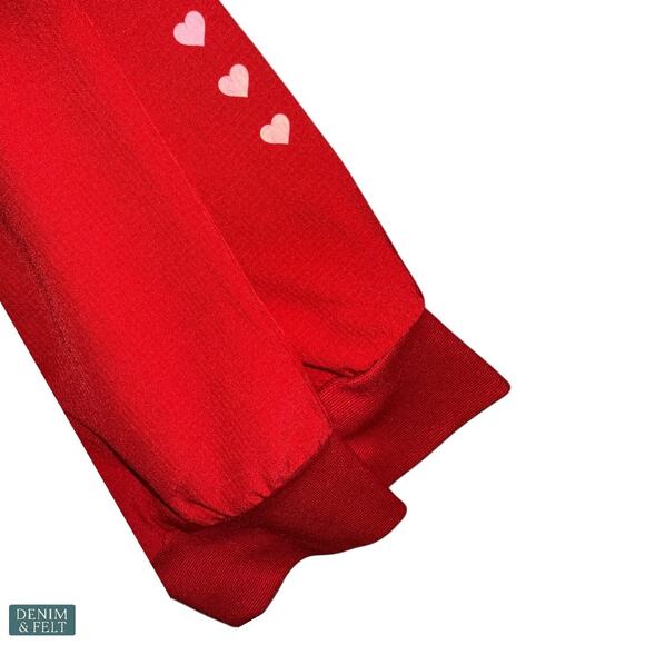 HeartSoul Red Pitter-Pat Scrub Set Jogger Pants & V-Neck Top XS Medical Workwear - Picture 9 of 16